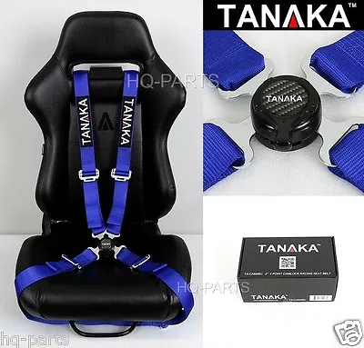 1 Tanaka Universal Blue 4 Point Camlock Quick Release Racing Seat Belt Harness • $51.57