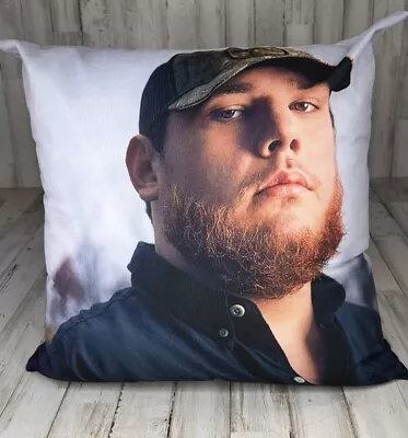 Luke Combs Throw Pillow Cover - Square - Measures 17  X 17  - Country Music  • $15.88