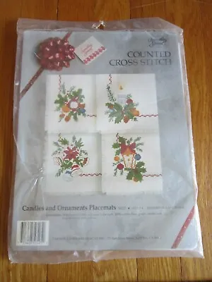 Cross Stitch Kit Christmas Placemats Candle Lantern Ornament Something Special • $24.95