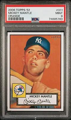PSA 9 MICKEY MANTLE Orange 2006 Topps 1952 #311 New York Yankees MINT Topps '52 • $49.99