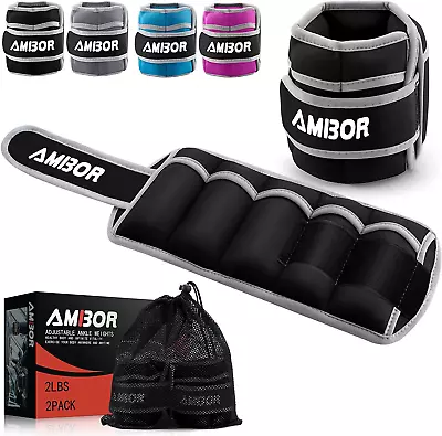 Ankle Weights 1 Pair 2 3 4 5 Lbs Adjustable Leg Weights Strength Training Ankl • $21.95