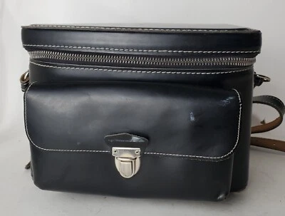 $35.60 • Buy Vintage Camera Bag Coast Thunderbird Black Leather Hard Case #900 Cowhide 