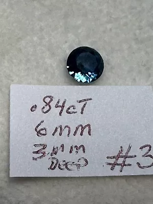 Genuine Montana Blue Sapphire .84ct 6mm Round 3mm Deep Natural Gemstone #3 • $90