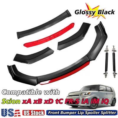 For Scion Tc Xb Front Bumper Lip Splitter Spoiler Body Kit Black &Red+Strut Rods • $35.99