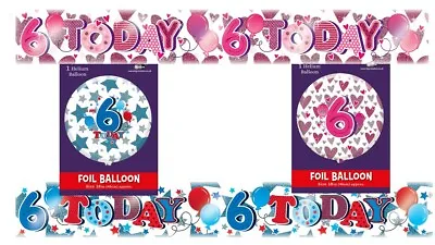 £1.09 • Buy AGE 6 SIXTH SIX 6TH HAPPY BIRTHDAY PARTY BANNER / BALLOON -boy Or Girl