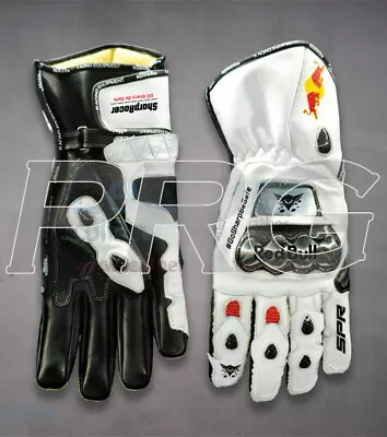 RedBull Motorcycle Racing Leather Gloves Red Bull Racing Guantes SPR Race Gants • $99