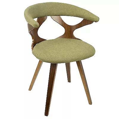 Gardenia Mid-Century Modern Dining Accent Chair With Swivel Green/Walnut - • $70.99