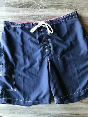 Mens Merona Blue Swim Trunks Tie Waist Sz XL W/ Pockets B23 • $11.99