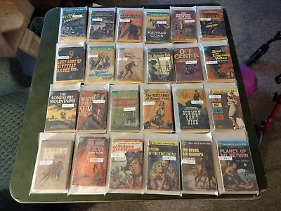 Lot 24 ACE Double Paperback Books Vintage Sci-fi Western Crime • $49.99