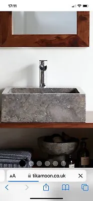 Grey  Marble Sink Washbasin .  Tikamoon. Brand New In Box RRP £249 • £68