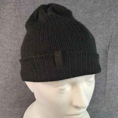 BULA Mens Black Beanie Hat Merino Wool & Acrylic Winter Hat Made In Canada • $10.99