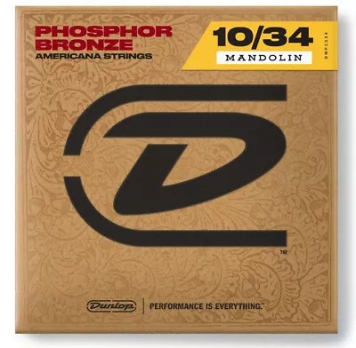 Jim Dunlop Phosphor Bronze Americana Strings For Mandolin 10/34 - Set - DMP1034 • $9