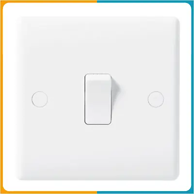 BG Single Light Switch Nexus 812-01 Slim 10A White Moulded 1 Gang 2 Way • £3.69