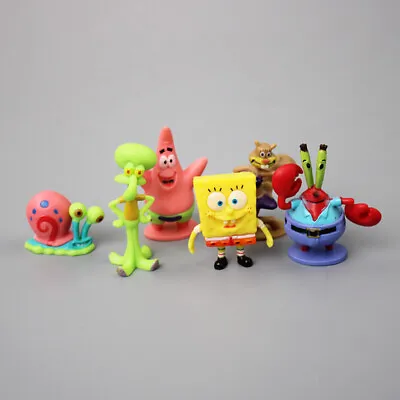 £7.99 • Buy 6pcs SpongeBob SquarePants Mini Action Figures Cake Decor Kids Toy Xmas Gifts UK