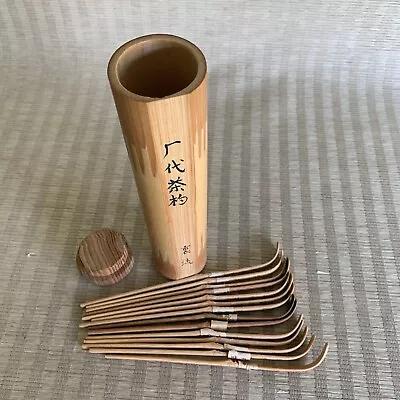 Vintage Chashaku Bamboo Matcha Spoon Scoop 14pc Set In Wood Case Japan Import • $79.95