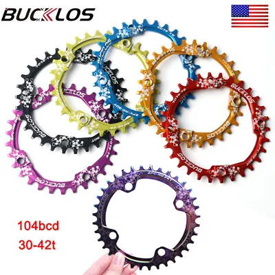 $15.98 • Buy 30-42T 104BCD MTB Mountain Bike Chainring Round Oval Narrow Wide Chain Ring US