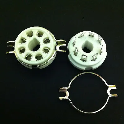 £4 • Buy 8 Pin Octal Chassis Mount  Round Hole  Ceramic SKT. For KT88, 6550, Etc.