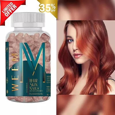 WEEM Hair Skin And Nails Gummies Supports Fast Healthy Hair Vegan Biotin Vitamin • $23.99