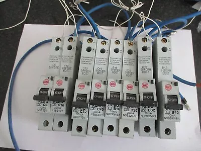 £19.95 • Buy WYLEX NSBS RANGE B / C RATED 6 10 16 20 32 40 AMP 30mA SINGLE POLE 10KA RCBO'S