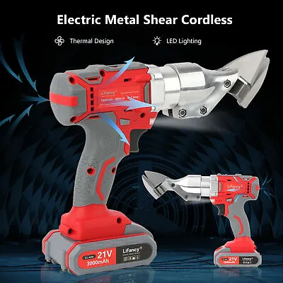 Electric Metal Cutter Shear Metal Shear Speed Swivel Head 2 Batteries 16GA 3Ah • $72.05