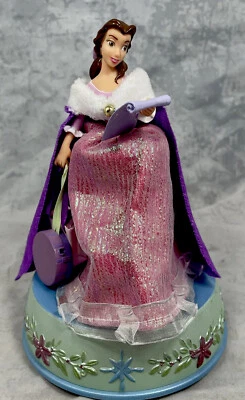 $14.99 • Buy Disney Beauty & The Beast BELLE Music Box Christmas, Gemmy Animated Pink/Purple