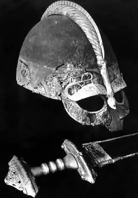 Helmet And Sword Of Vendel In Central Sweden From The Period 6- 1955 Old Photo • $9