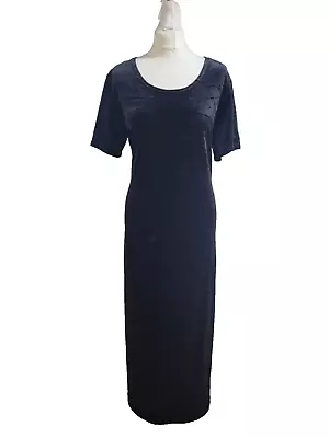 Vtg Jessica Maxi Dress Black Size 14 Velvet Long Shift Goth Formal Pagan • £22.96