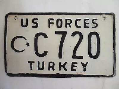 1970s US FORCES TURKEY License Plate Tag UNIQUE STYLE • $89.99