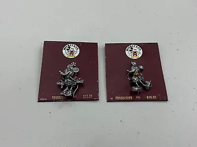 NEW Vintage Disney Mickey & Co Victoria Minnie Mouse Metal Pin Brooch Set Pair • $19.99