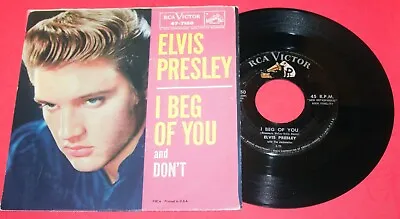 ELVIS PRESLEY   I Beg Of You  1958 High Grade ROCKER RCA 47-7150 With PS • $15