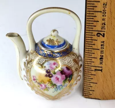  Occupied Japan  1945-1952 Miniature Porcelain Teapot W Lid 2.5  Handmade RARE! • $31.88