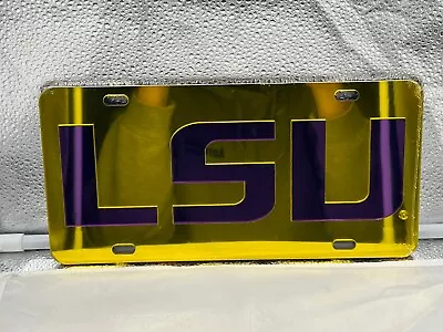 LSU Tigers NCAA Gold Mirrored Laser Cut License Plate Craftique • $29.99