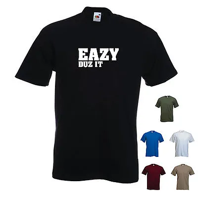 'EAZY DUZ IT' Mens EAZY - E NWA ICE CUBE DR DRE Ganster Rap T-shirt Tee • £11.69