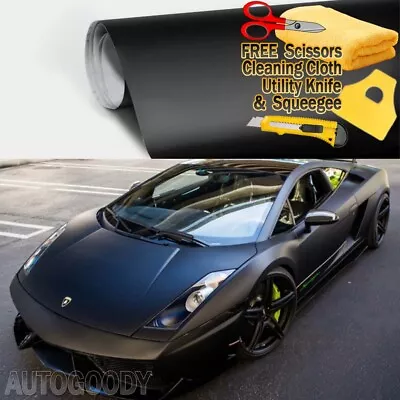 480  X 60  Matte Flat Black Vinyl Film Wrap Bubble Free Air Release 40ft X 5ft • $143.89