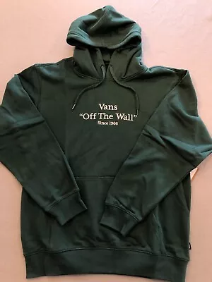 Vans Sweatshirt Men's Medium New Quoted Loose Green Pullover Fleece Hoodie • $49.99