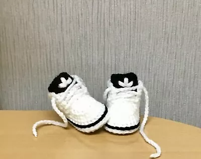 £6.99 • Buy Crochet Baby Shoes Handmade Crochet Wool Baby Booties Sneakers Slippers