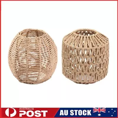 Rattan Lamp Cover Vintage Chandelier Home Bedroom Lampshade Pendant Light Decor • $17.19