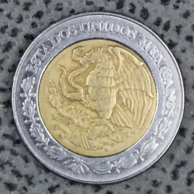 Mexico 1998 2 Pesos $2 United Mexican States Golden Eagle Snake Bimetallic 23mm • £1.49