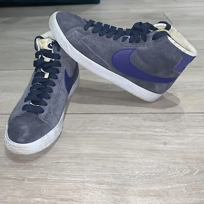 £23.99 • Buy Nike Blazers Womens  UK Size 6 Charcoal Suede With Navy Blue Nike Tick ✔️