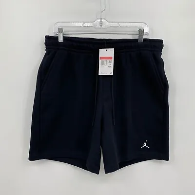 Nike Men's Jordan Essentials Drawstring Fleece Shorts Solid Black Size L • $39.99