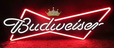 Budweiser Beer Iconic Bowtie Logo Led Sign-opti Neon-bar Light-lager-ale-bud • $149.99