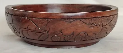 Handcarved Heavy Wooden Fruit Or Serving Bowl - Possibly Kenyan • £14.99