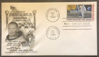 £4.99 • Buy FDC Special Stamp Cover Masons Masonic USA 1969 Edwin Aldrin Montclair Lodge NJ