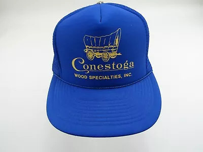 VINTAGE Conestoga Wood Specialties Inc Hat Mesh Trucker Blue Snapback Cap  • $7.99