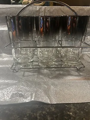 Set Of 6 Queens Lusterware MCMStyle Silver Fade Highball Glasses Barware Vintage • $150