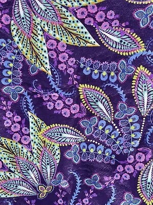 2pc Set Vera Bradley Batik Leaves Purple Paisley Polar Fleece Throw Blankets VGC • $55