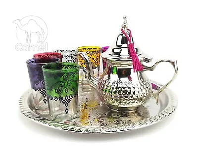 Exquisite Elegance: The Complete Moroccan Tea Set Table Serving Tea Tray Arabic • $169