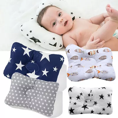 Newborn Baby Cotton Pillow Prevent Flat Head Infant Anti Roll Pillow Positioner • £5.99