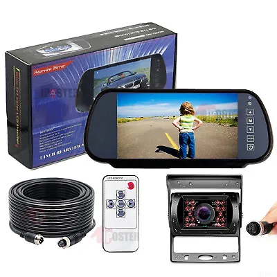 7  Touch Button Car Rear View Mirror Monitor Backup Camera 12-24v Motorhome Van • $49.99