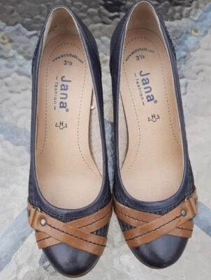 £8.99 • Buy Ladies JANA NAVY MIX COURT SHOES SIZE 3.5 Rrp £60